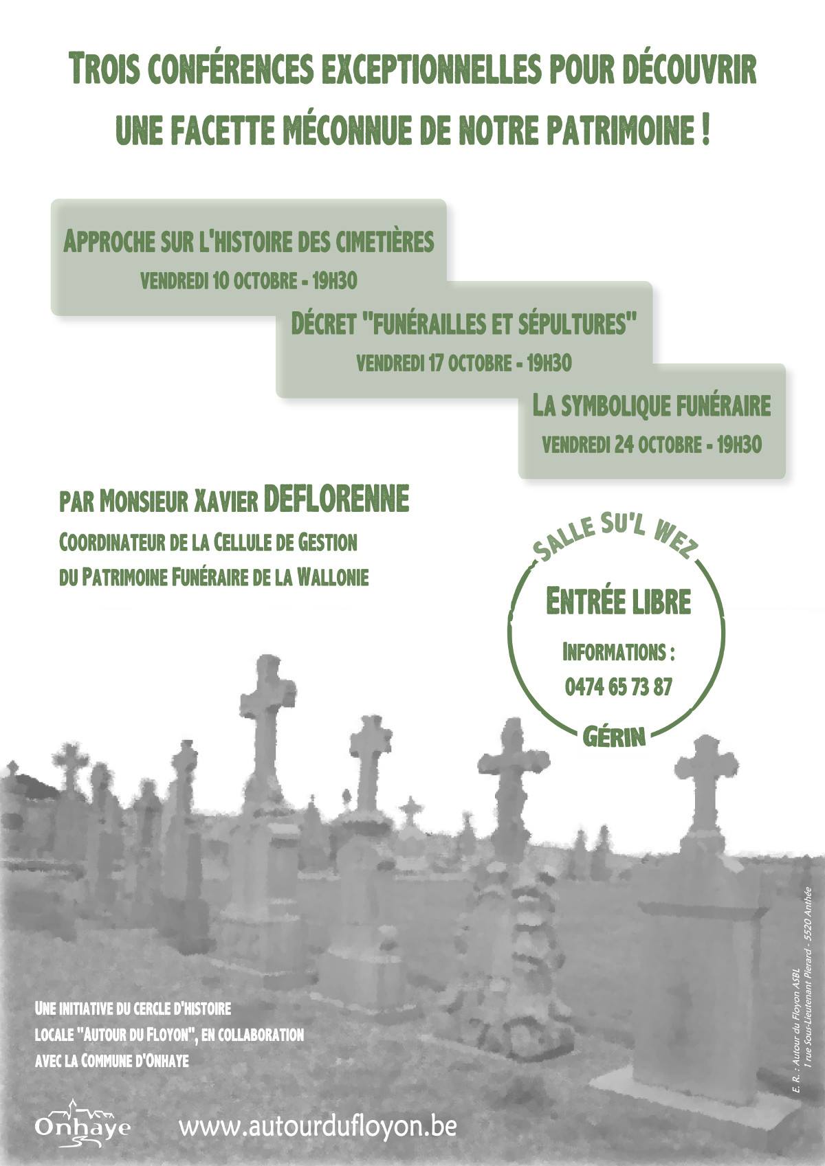 Visuel d’archive des conférences consacrées aux cimetières.