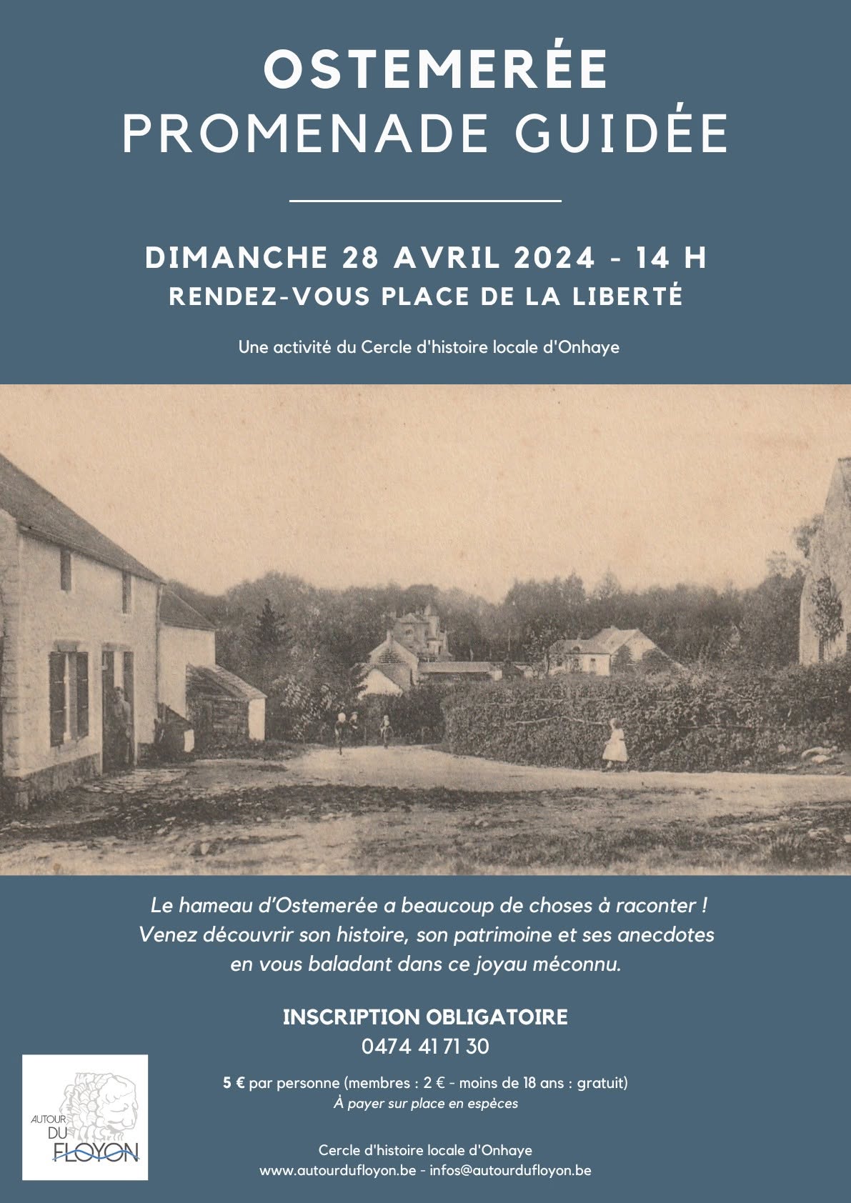 Visuel d’archive de la visite guidée du hameau d’Ostemerée.
