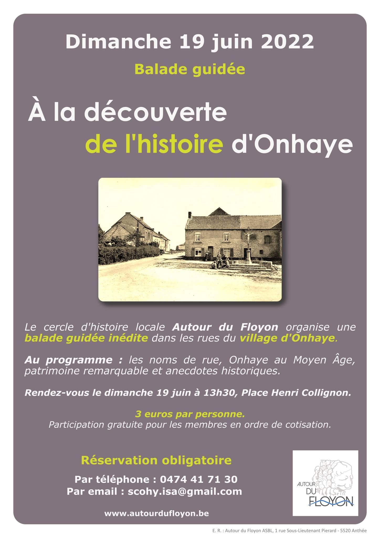 Visuel d’archive de la balade guidée consacrée à l’histoire d’Onhaye.